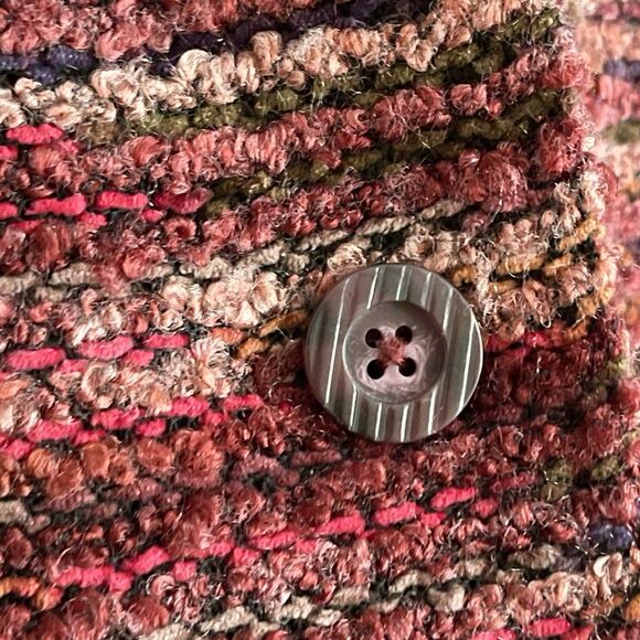 Coldwater Creek Tweed Shacket Size XL Womens Long Sleeve Red Fall Tones - Picture 4 of 12